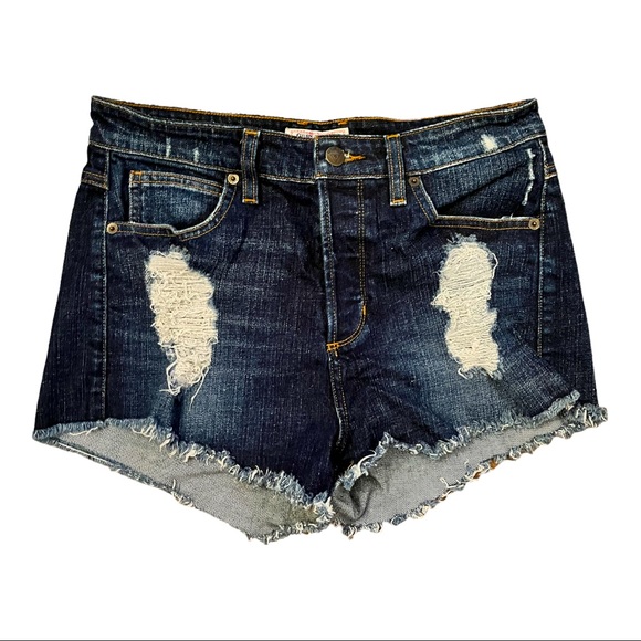 GUESS DISTRESSED JEAN SHORTS - Picture 2 of 5